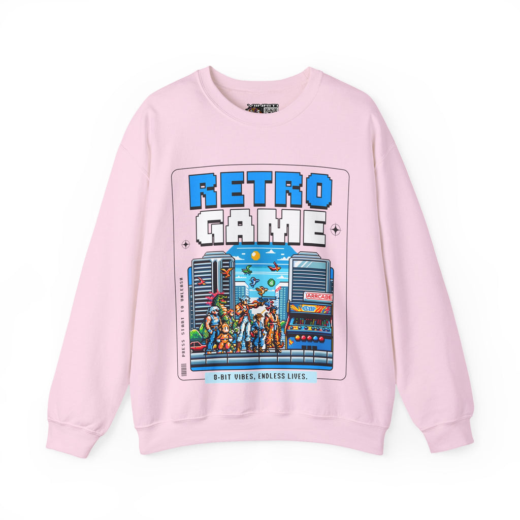 Retro Game Sweatshirt — Vintage 8-Bit Arcade Graphic Crewneck