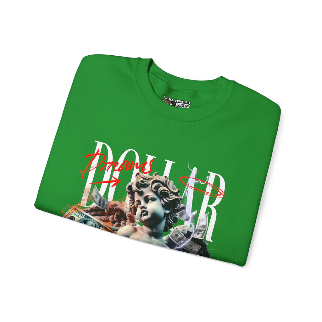Crewneck Sweatshirt — 'Dollar' Statue Collage Graphic
