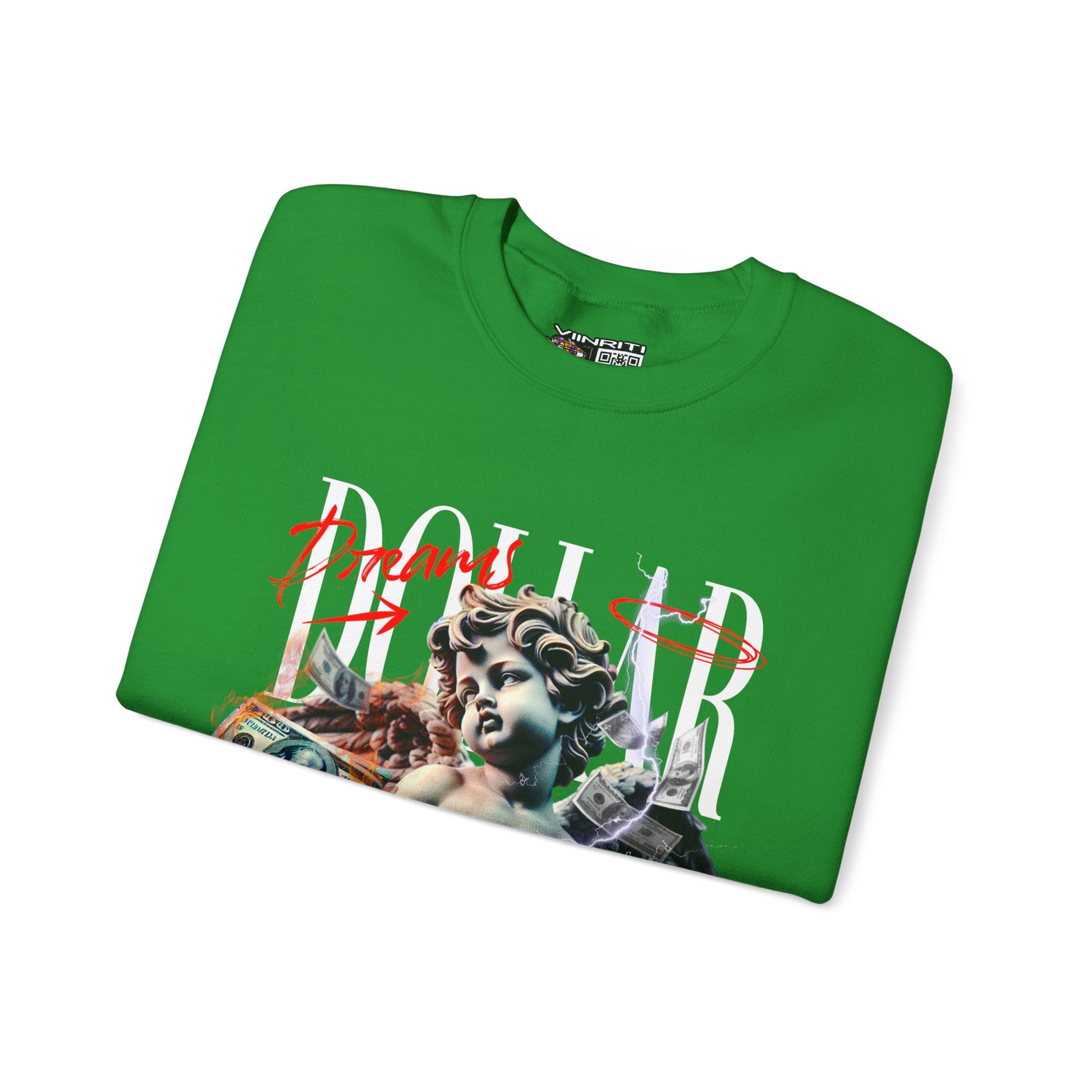 Crewneck Sweatshirt — 'Dollar' Statue Collage Graphic