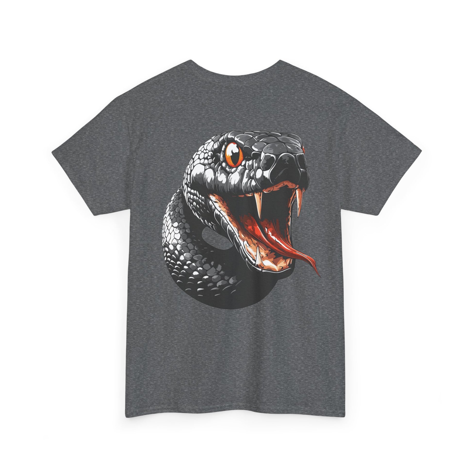 """"VIINRITI Snake Head Graphic Tee — Fierce Black Snake Illustration T-Shirt