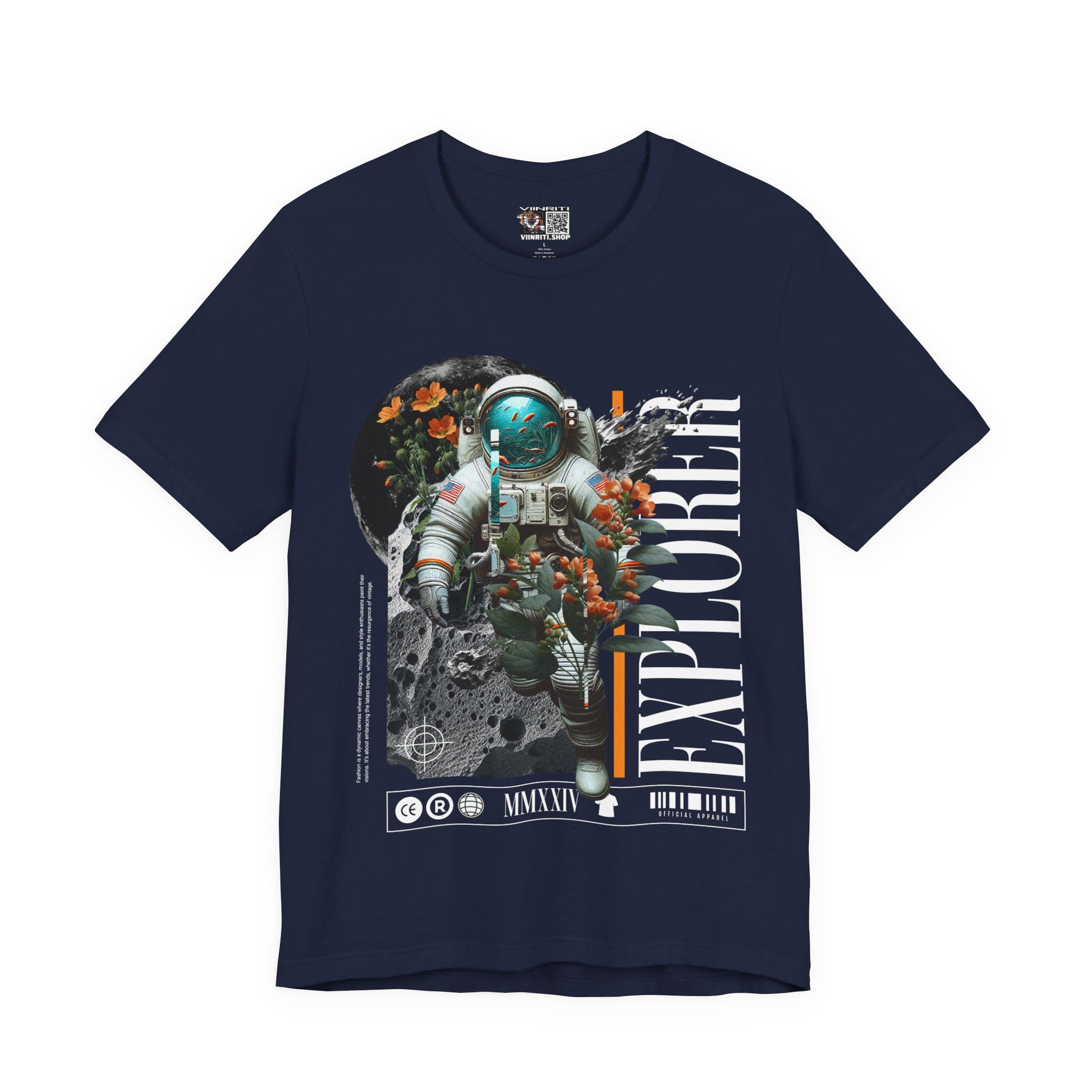 Astronaut Floral Tee — Space Explorer Graphic T-Shirt
