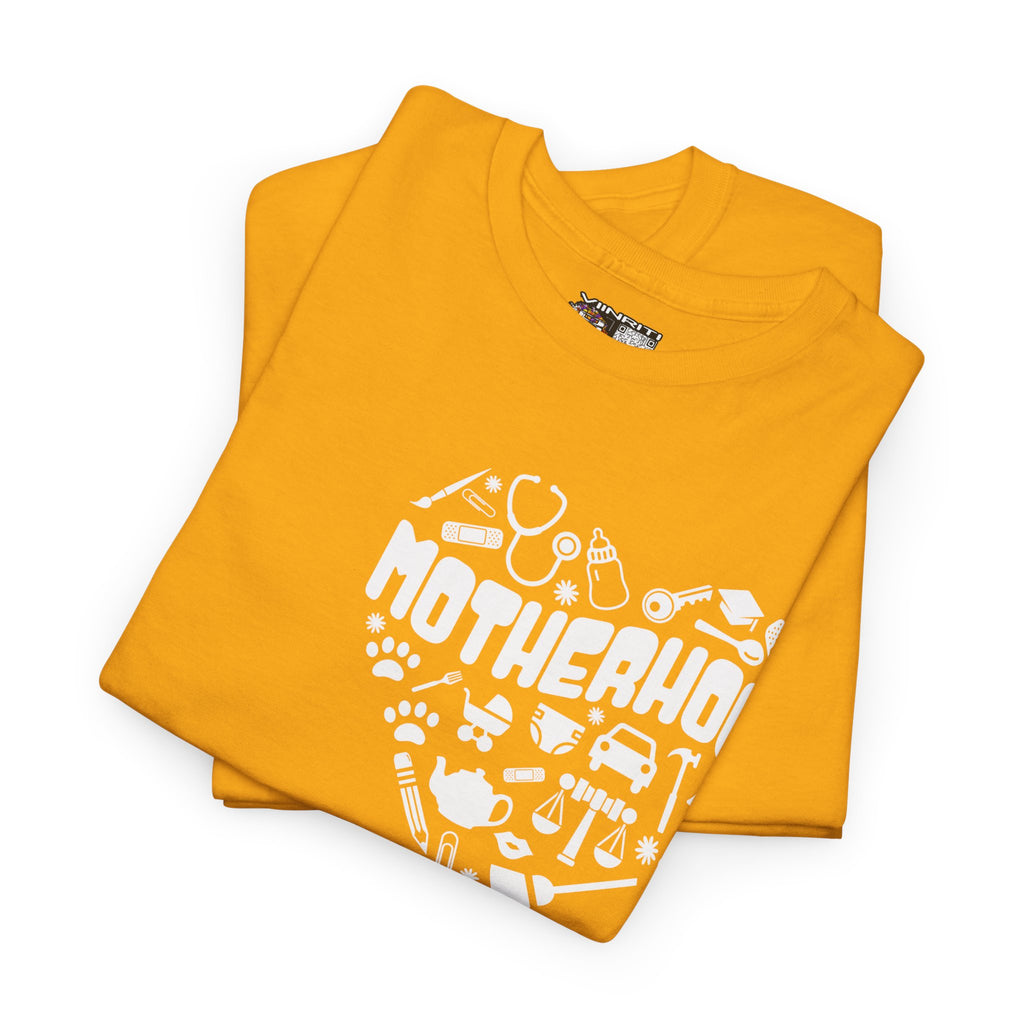 Motherhood Heart Tee — Mom Life Graphic T-Shirt