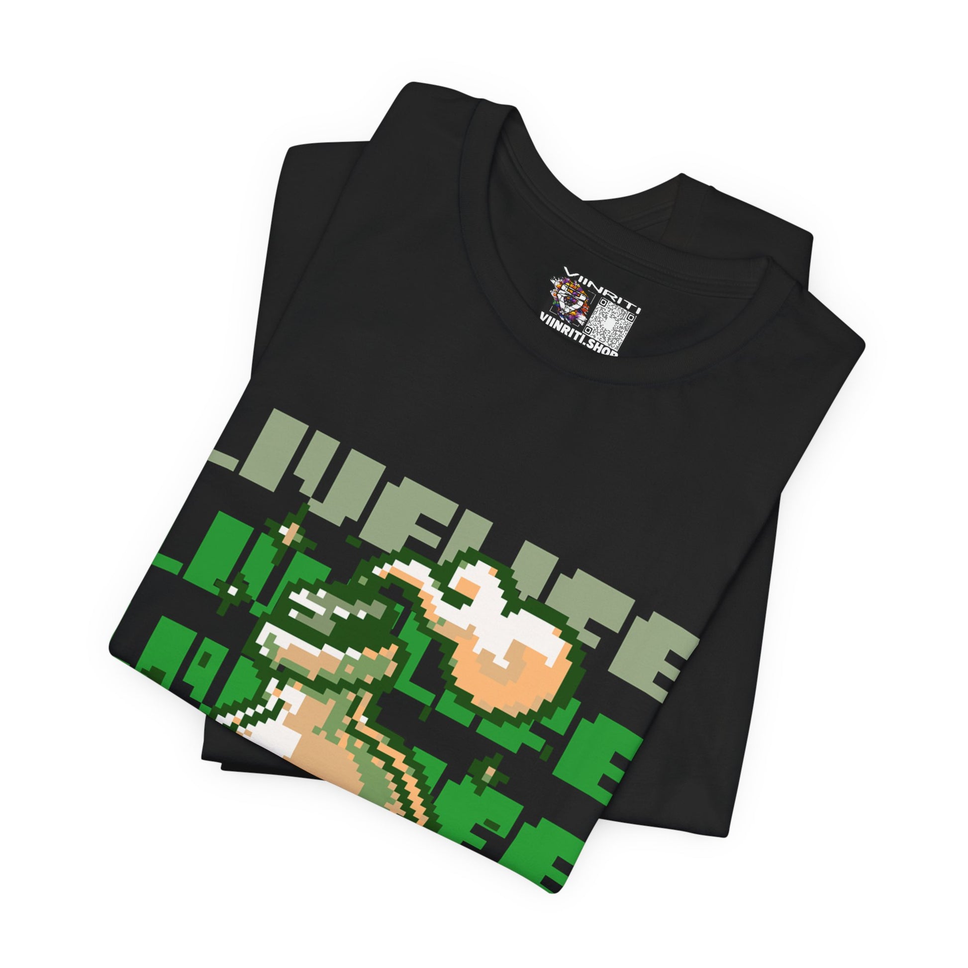 Live Life Pixel Frog Graphic Tee — Retro Gaming Nature T-Shirt