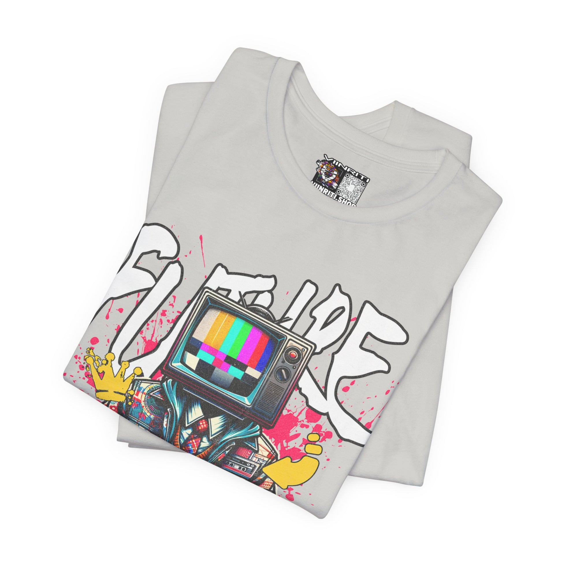 """"" VIINRITI  EXCLUSIVE Retro TV Robot Graphic Tee — "Vibe In Reset" Streetwear T-Shirt