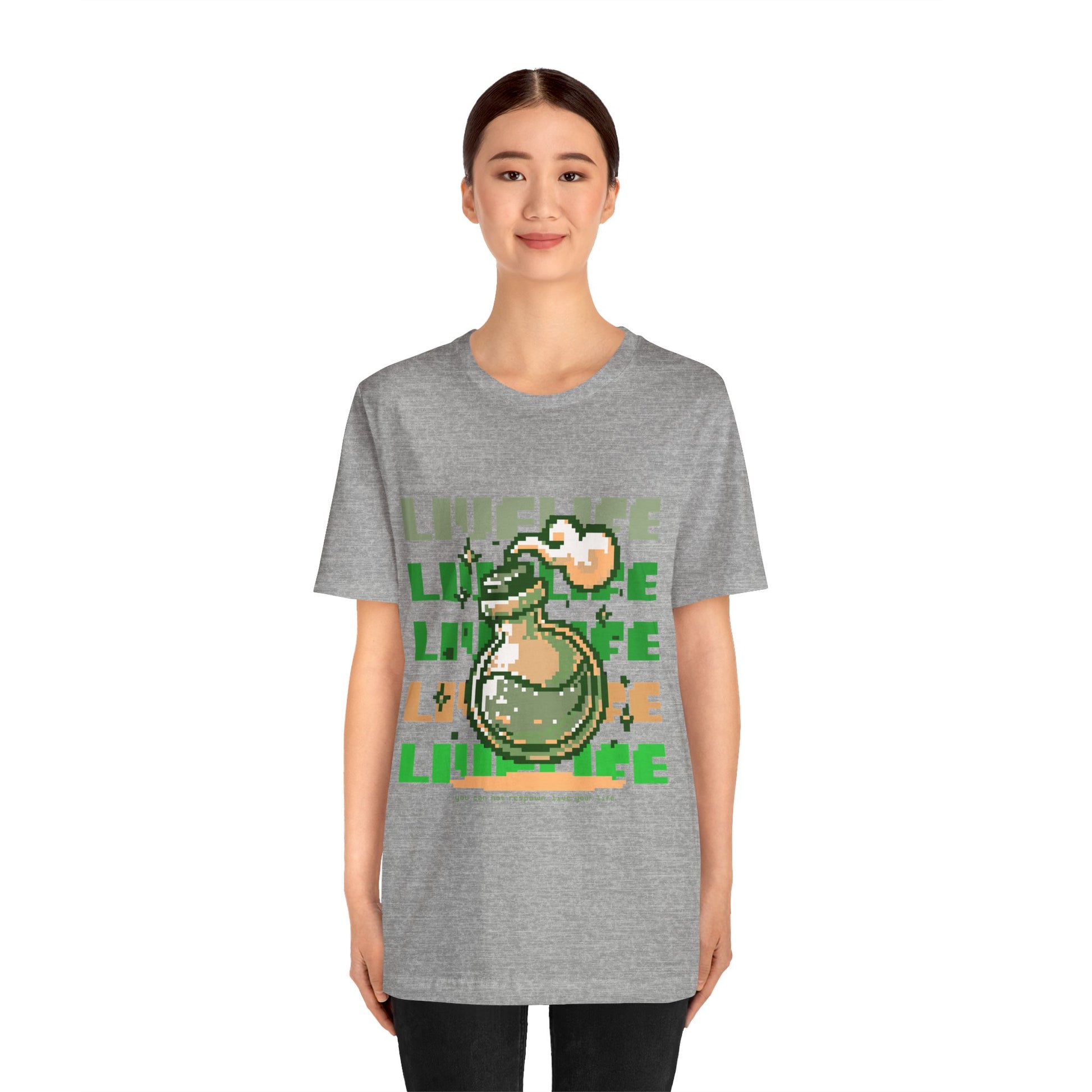 Live Life Pixel Frog Graphic Tee — Retro Gaming Nature T-Shirt