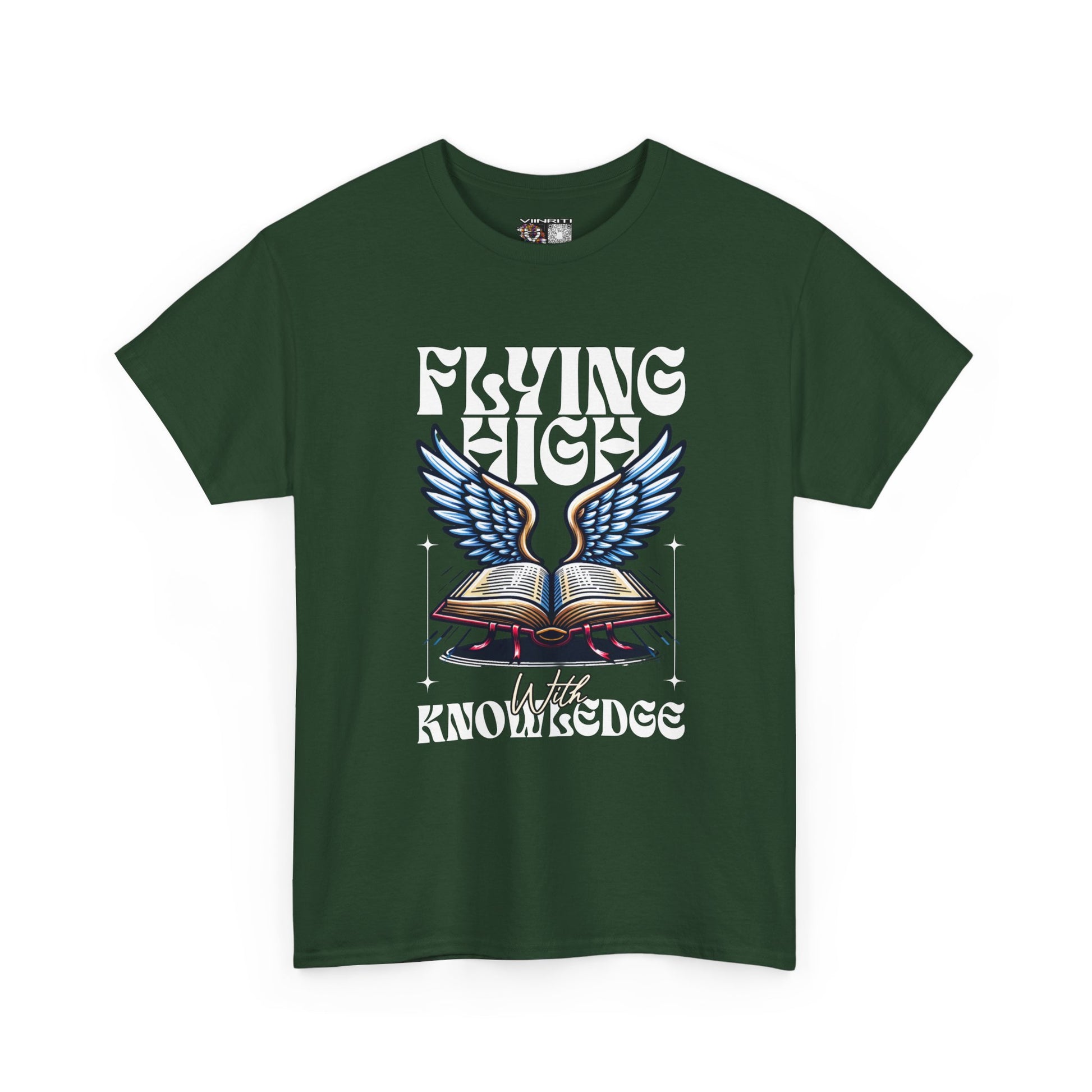 ""Flying High Knowledge T-Shirt — Vintage Winged Book Graphic Tee