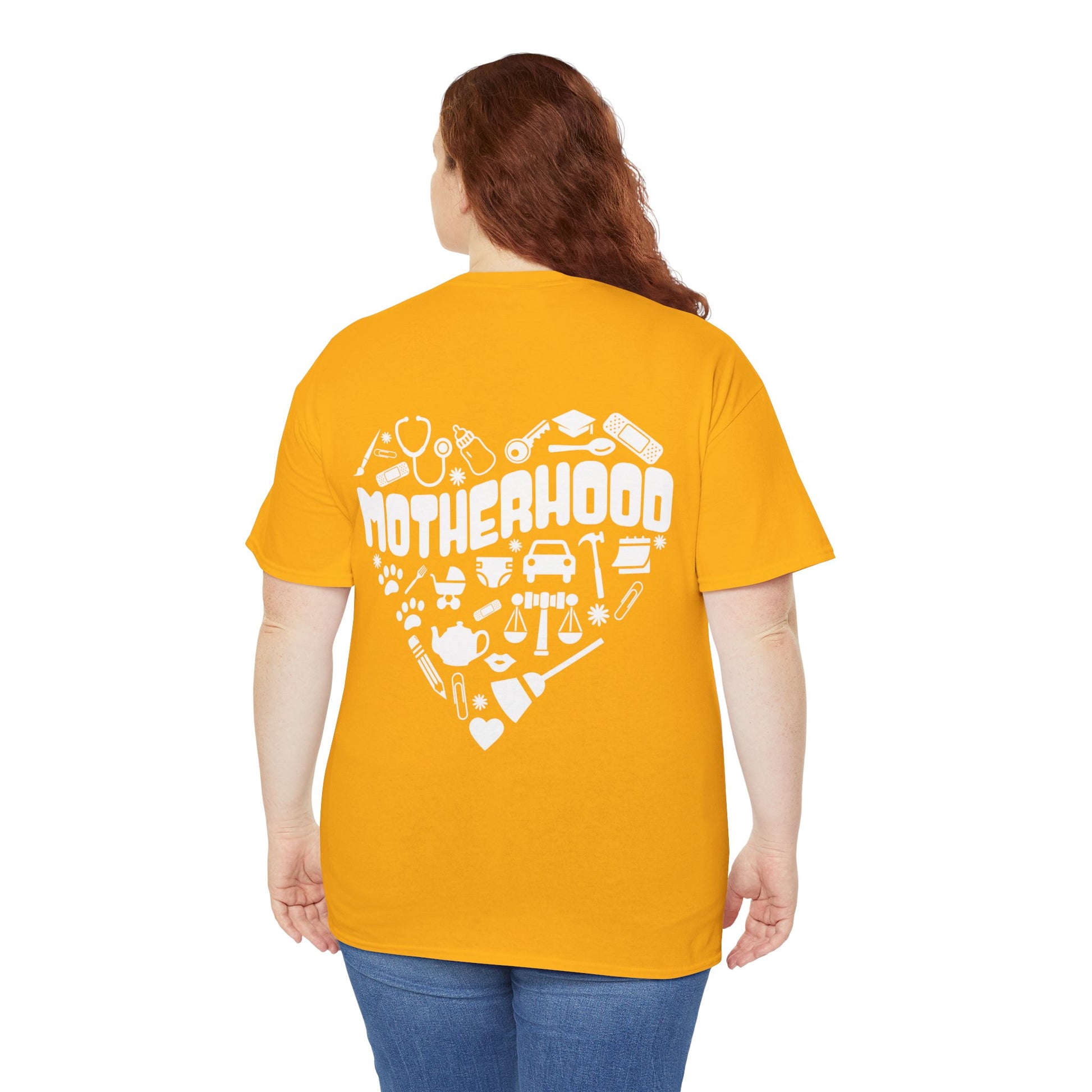 Motherhood Heart Tee — Mom Life Graphic T-Shirt