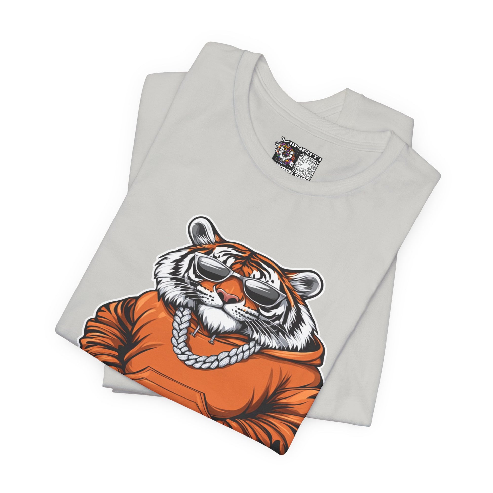 Tiger Streetwear T-Shirt — Cool Cartoon Tiger in Tracksuit Graphic Tee