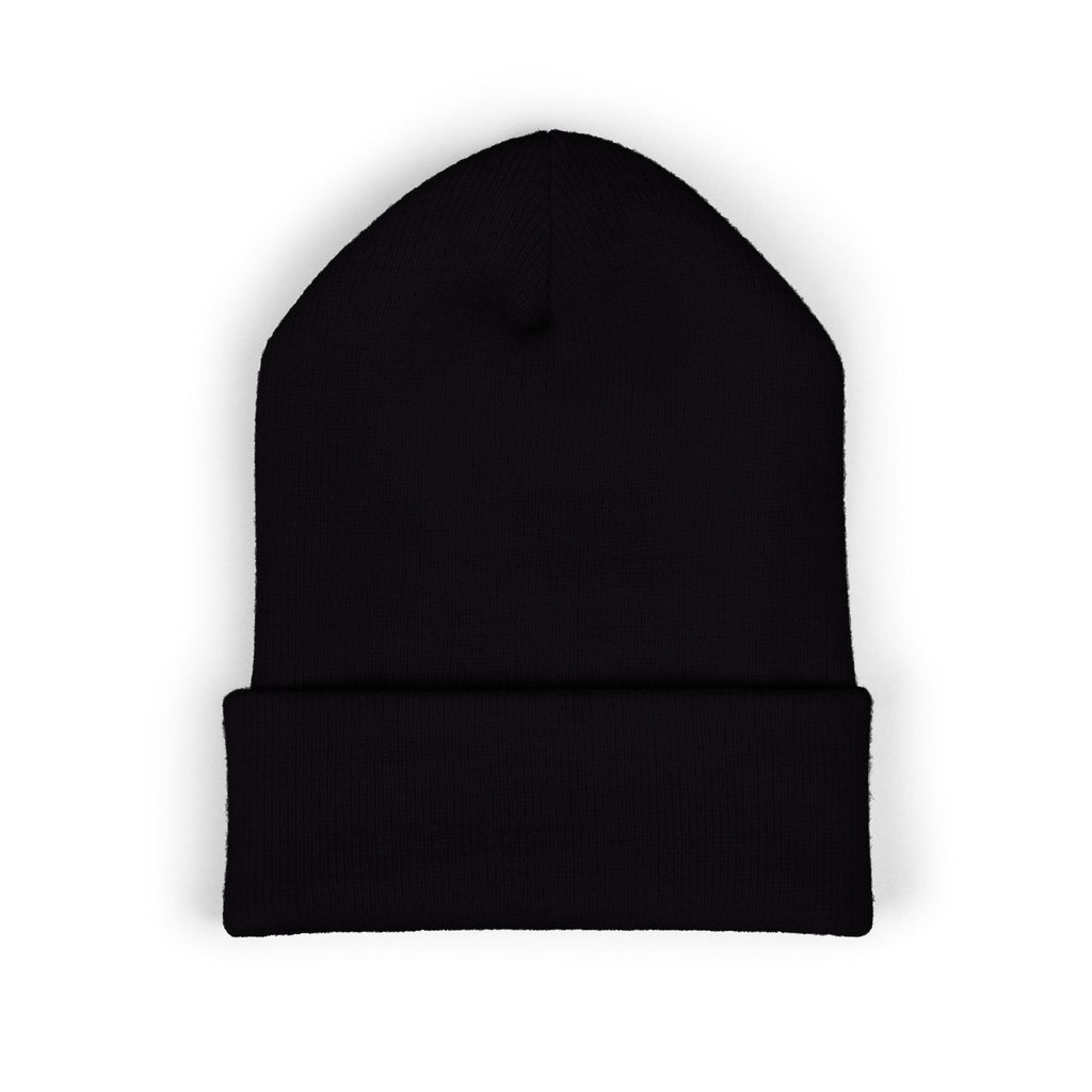 Embroidered 'Viinriti Est' Cuffed Beanie — Classic Knit Winter Hat