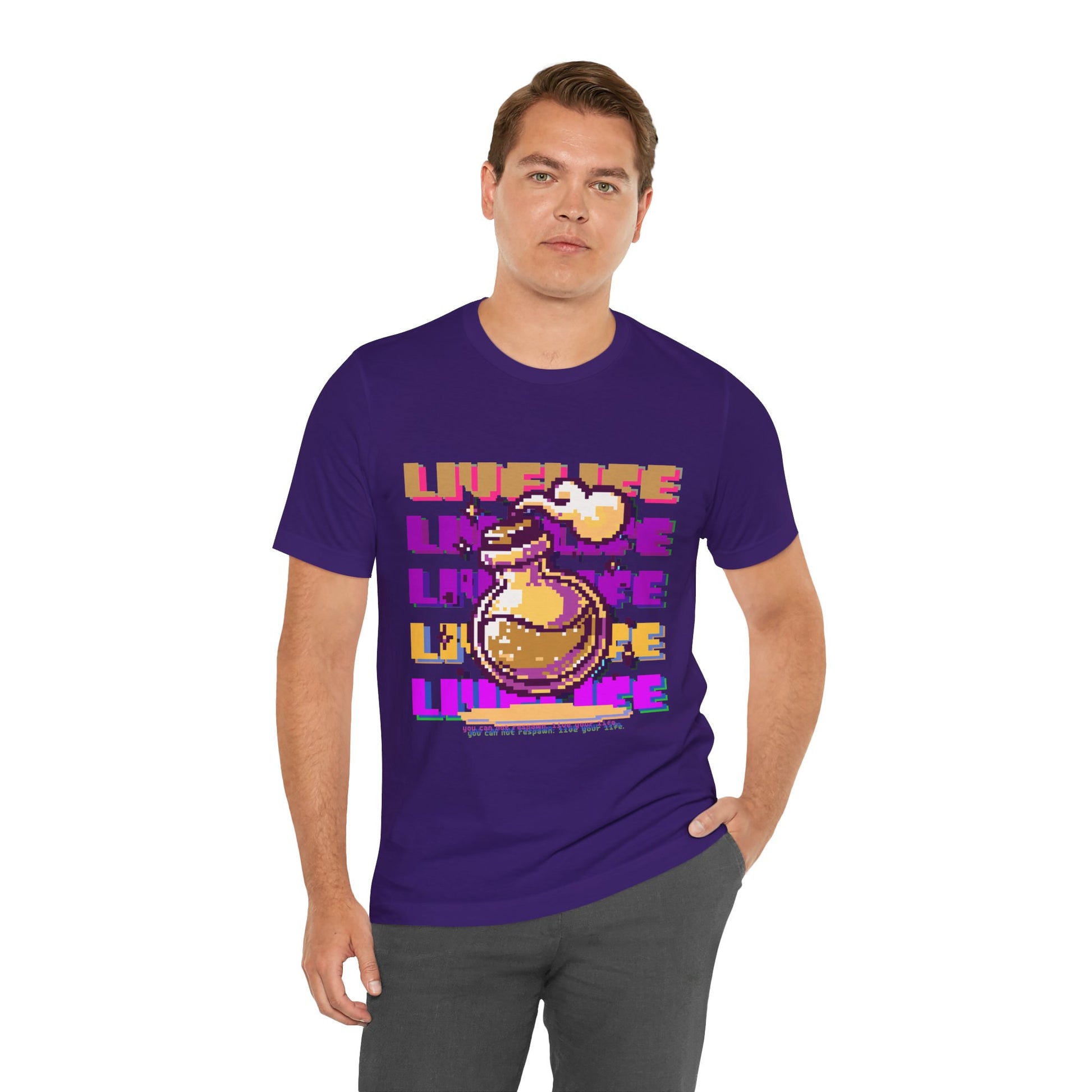 Live Life Pixel Frog Graphic Tee — Retro Gaming Nature T-Shirt