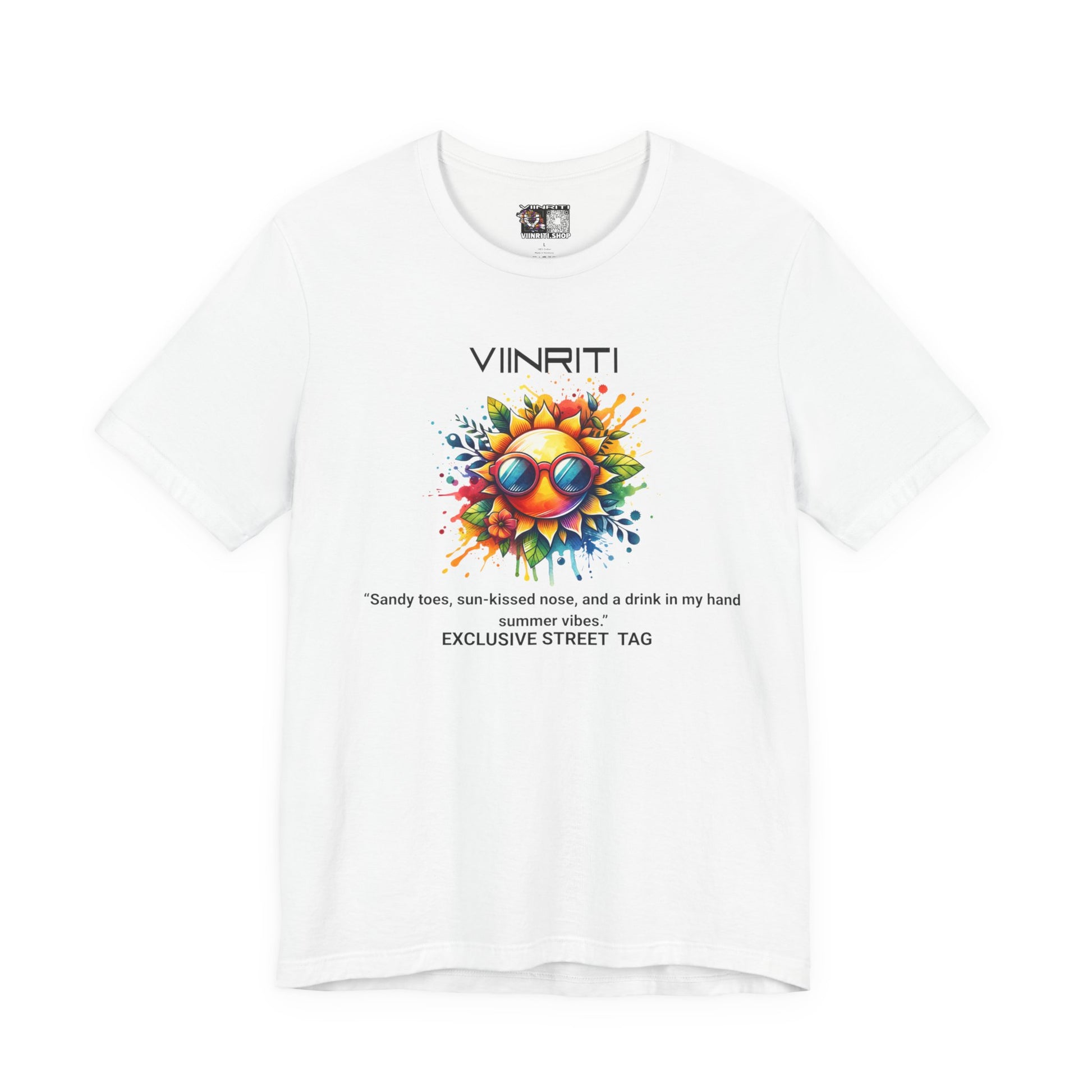 Summer Vibes Sunflower Tee - Colorful Sunglasses Graphic T-Shirt