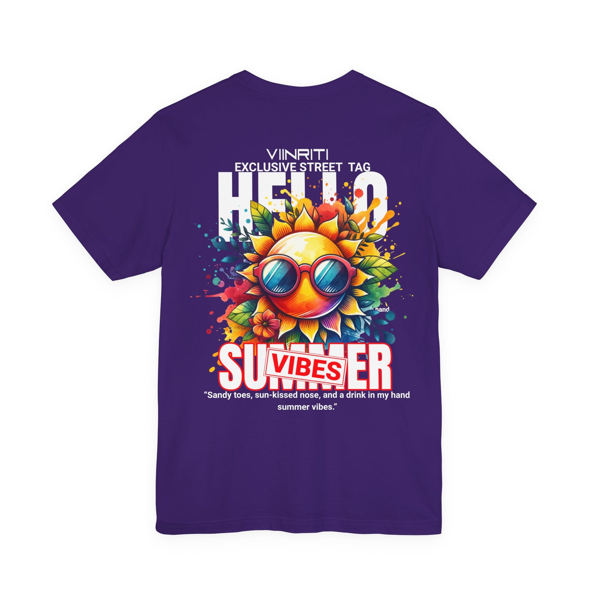 Summer Vibes Sunflower Tee - Colorful Sunglasses Graphic T-Shirt