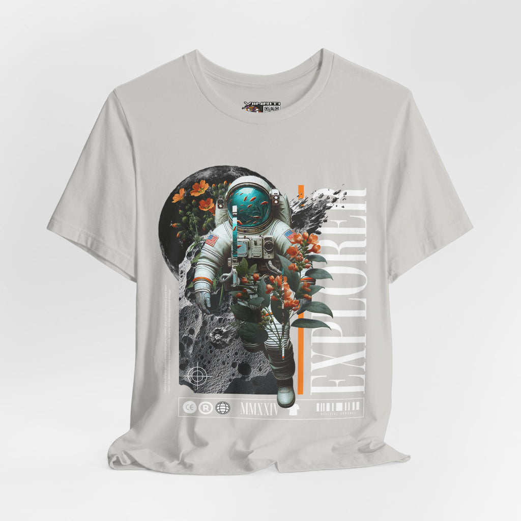Astronaut Floral Tee — Space Explorer Graphic T-Shirt
