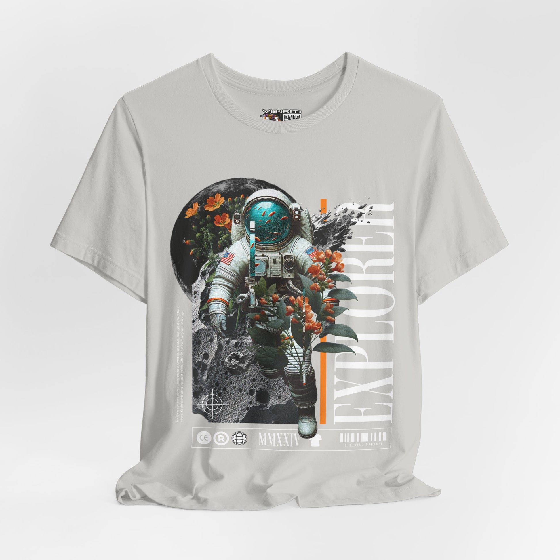 Astronaut Floral Tee — Space Explorer Graphic T-Shirt