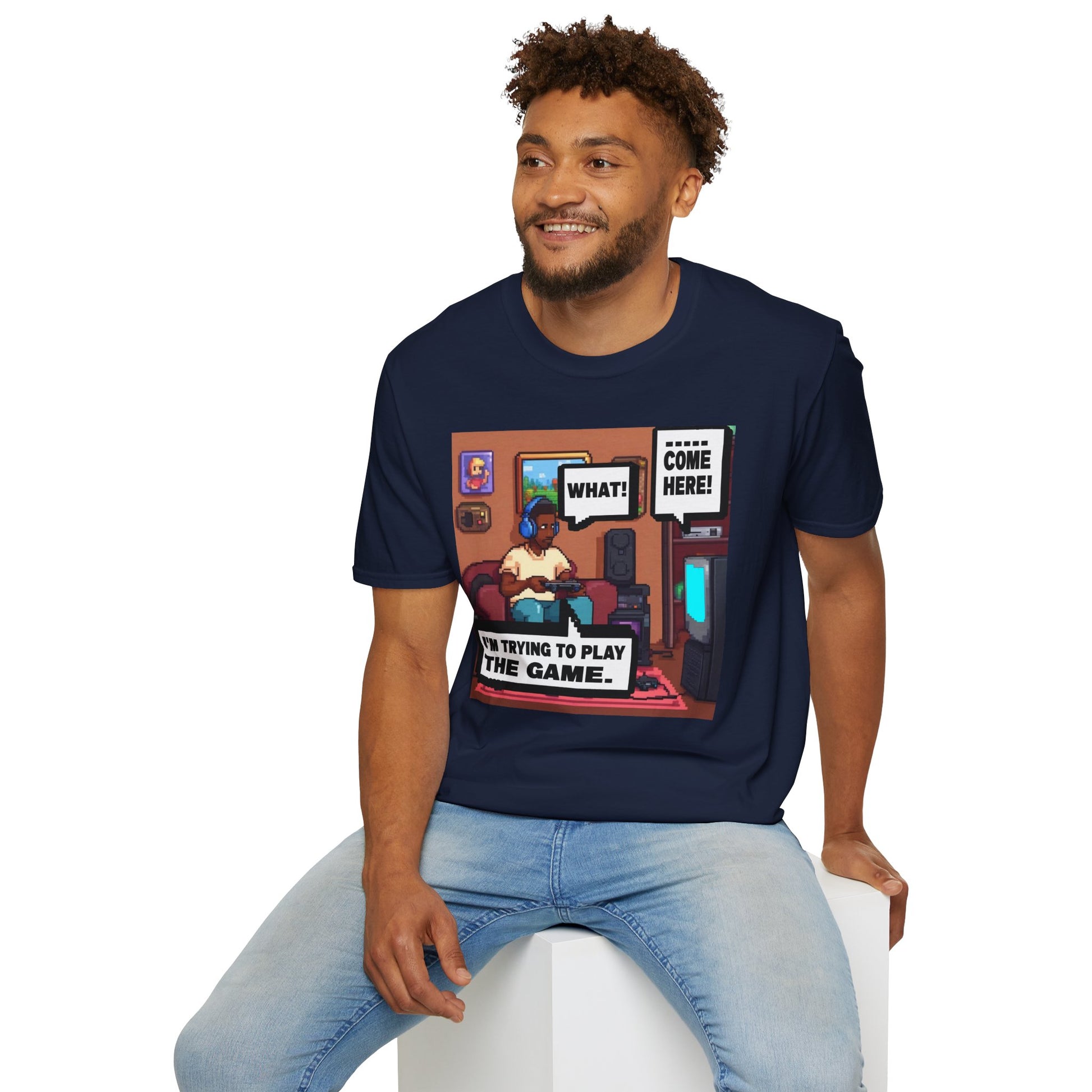 Gamer Comic Tee — "I'm Trying to Play the Game" Graphic T-Shirt