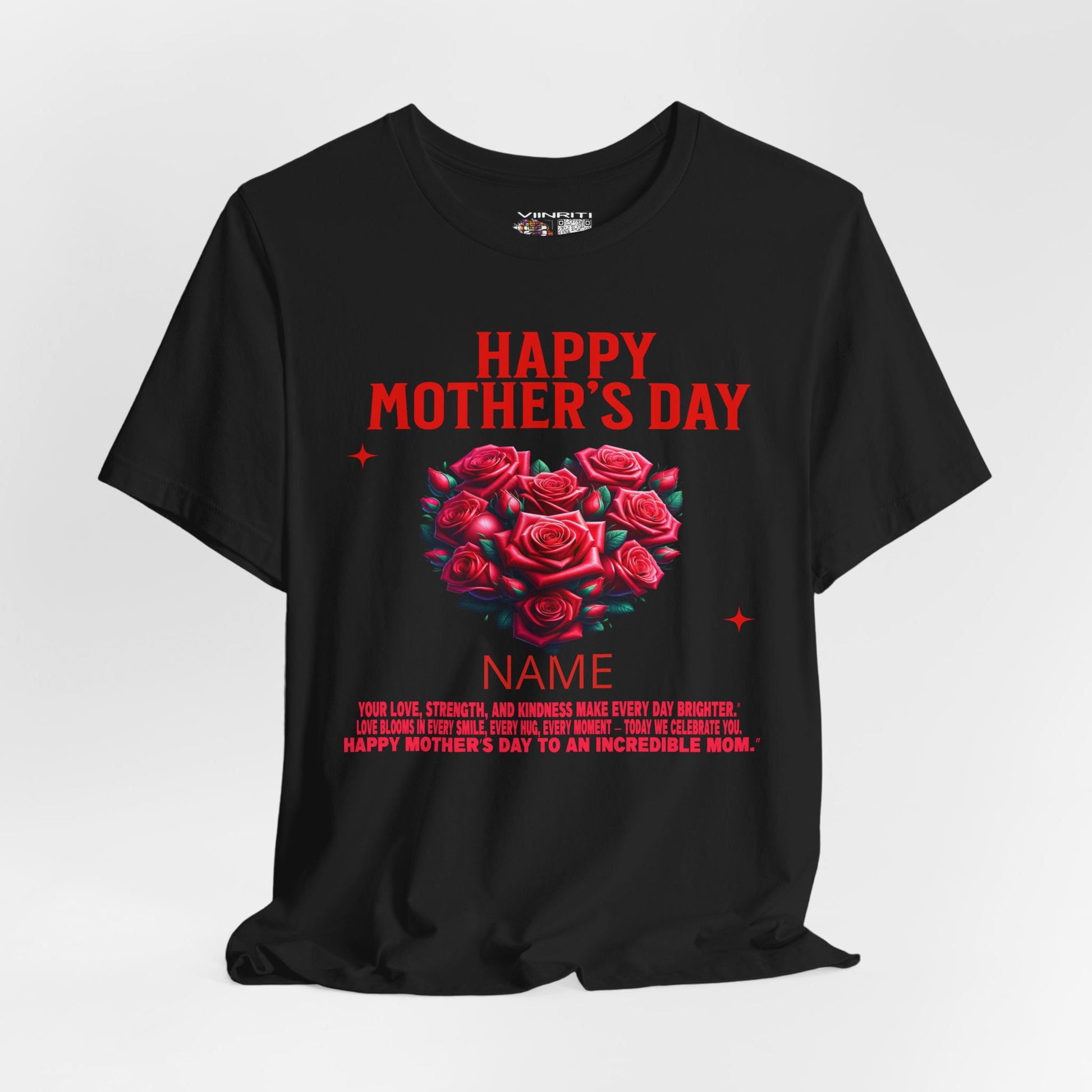 Mother's Day Rose Heart Tee — Personalized "Happy Mother's Day" Shirt