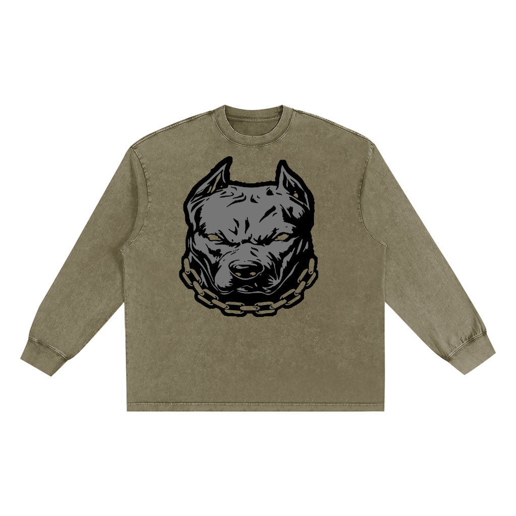 Pitbull Snow Washed Frayed Edge T-Shirt