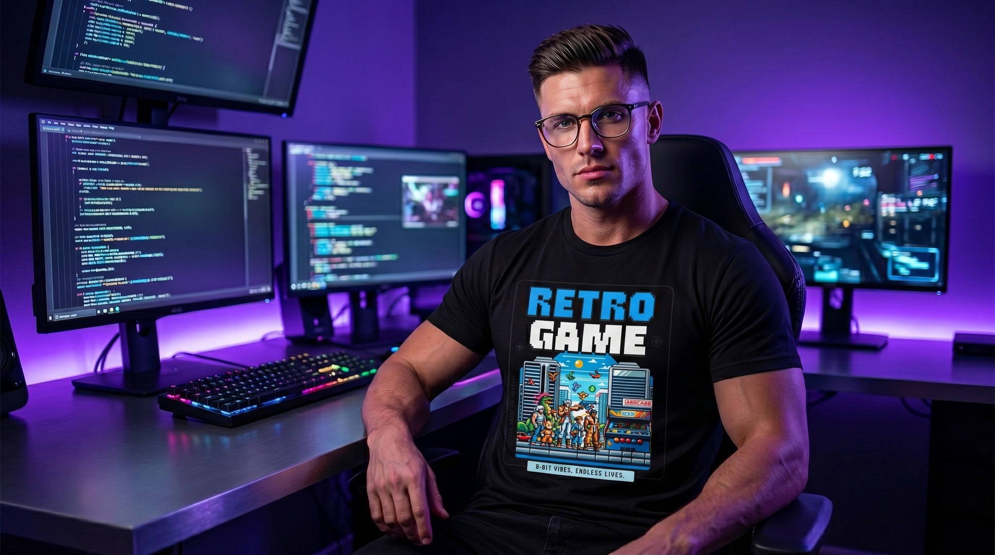 Retro Game T‑Shirt — 8‑Bit Arcade Scene Tee